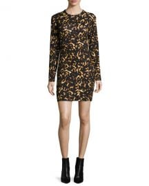 Long-Sleeve Printed Mini Dress at Neiman Marcus